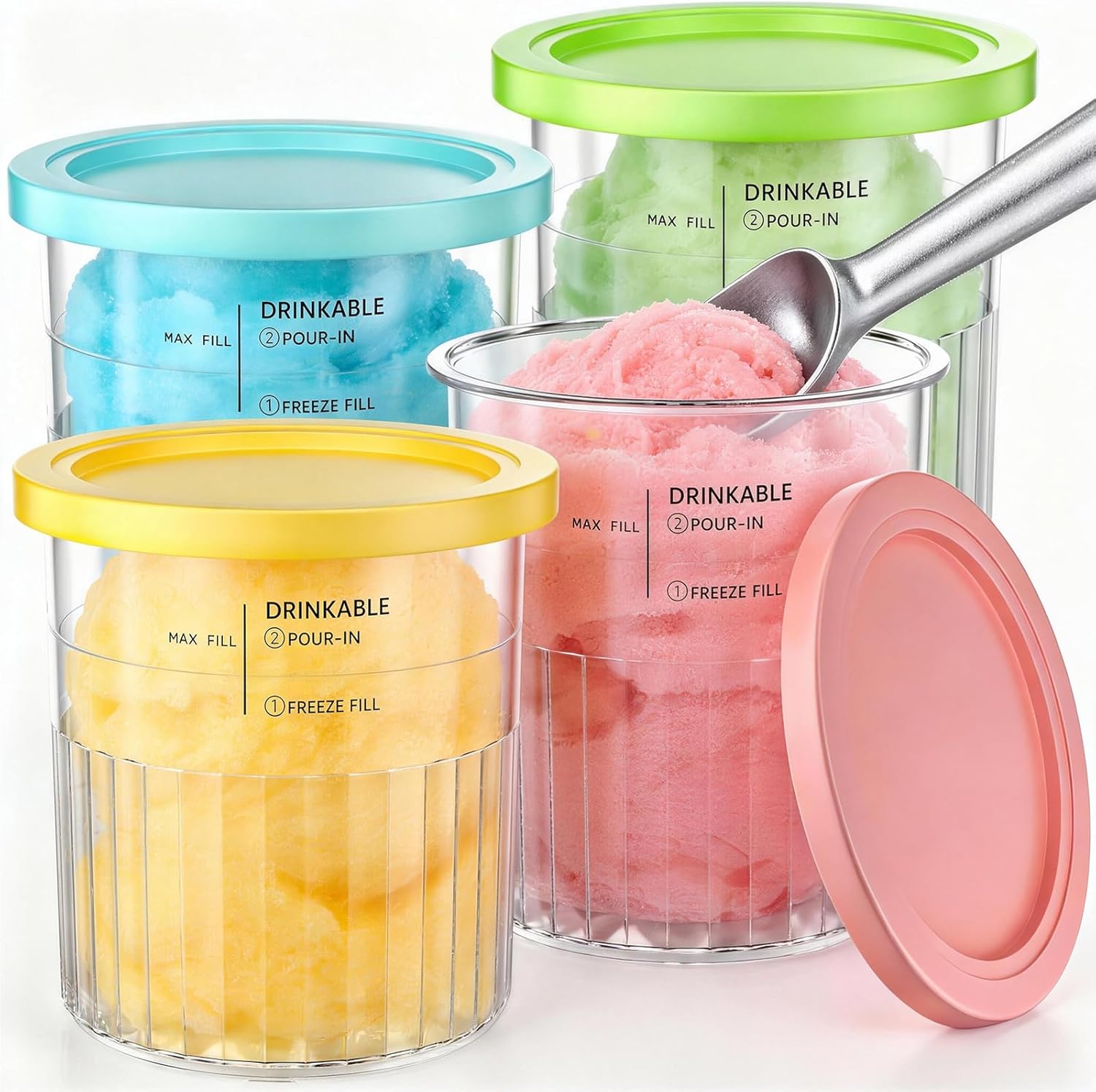 Lot de 4 Pots pour Ninja Creamy Deluxe
